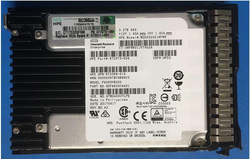 HP ENTERPRISE SSD 3.2TB 12G SFF SAS MU SC