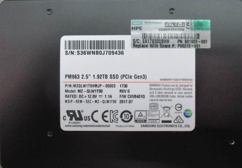 SSD 1.92TB SFF NVME RI