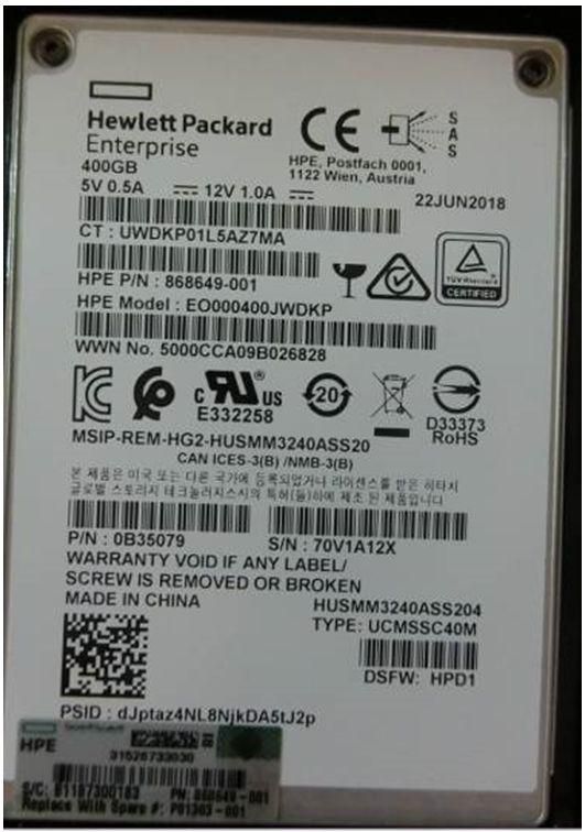 400GB SSD SAS 2.5inch 12G HDD