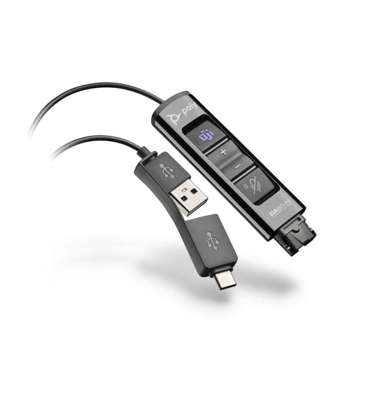 POLY DA85-M Audioprozessor USB-A & USB-C auf Quick Disconnect (QD) Microsoft Teams zertifiziert