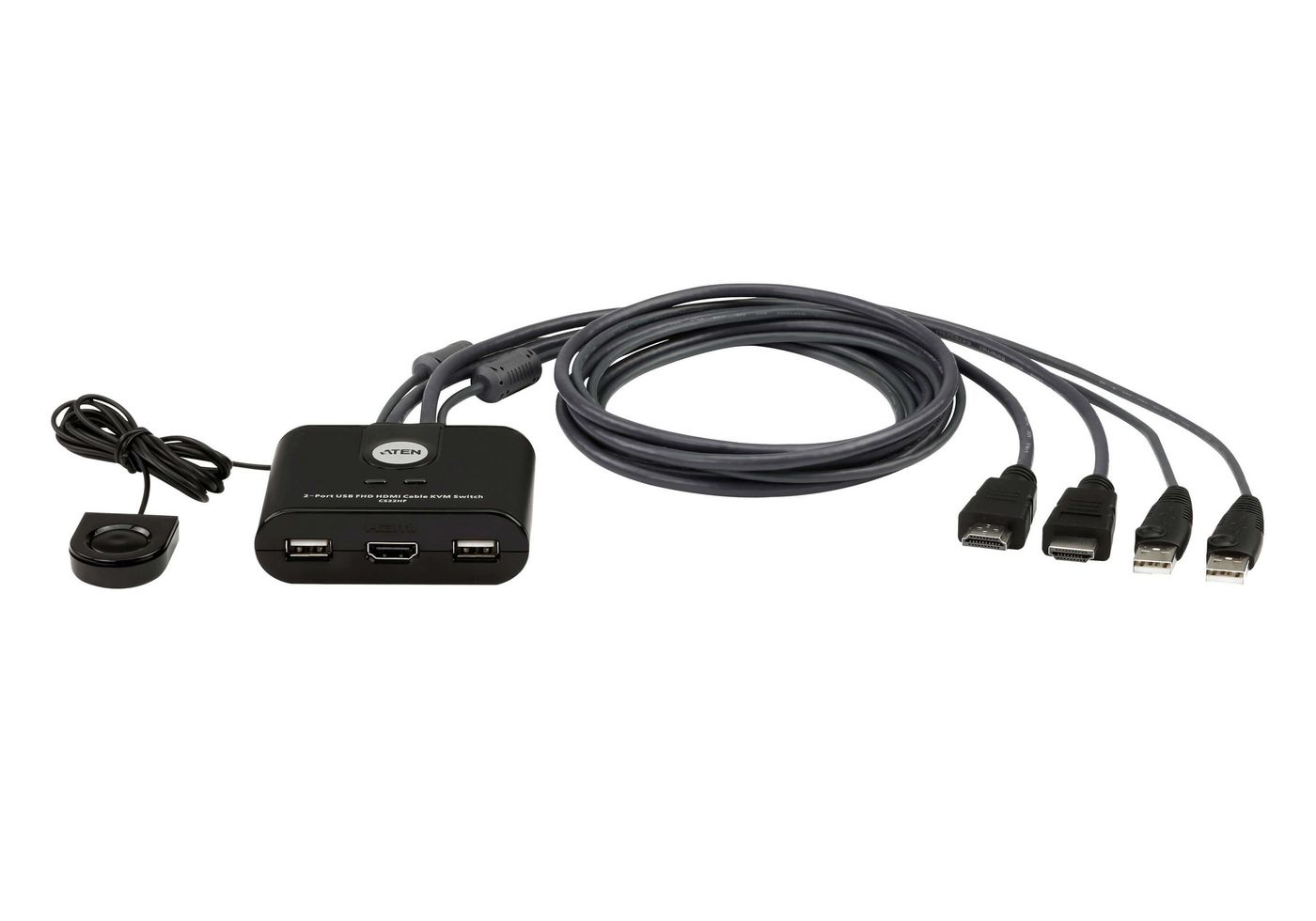Aten CS22HF-AT W126745834 2-Port USB FHD HDMI Cable KVM 