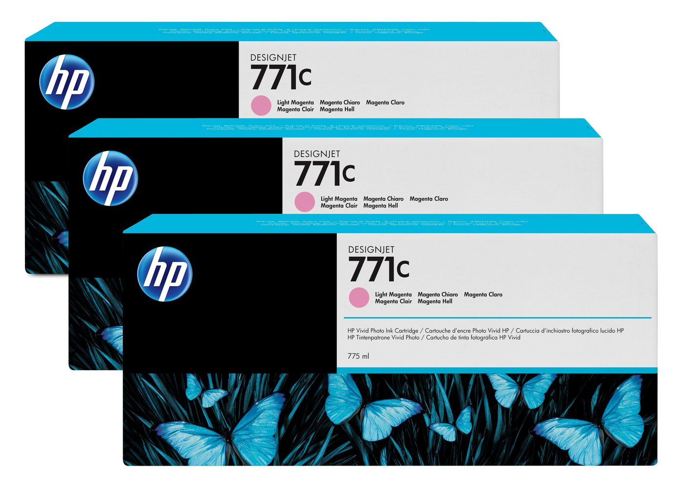 HP 771C - 3er-Pack - 775 ml - hellmagentafarben