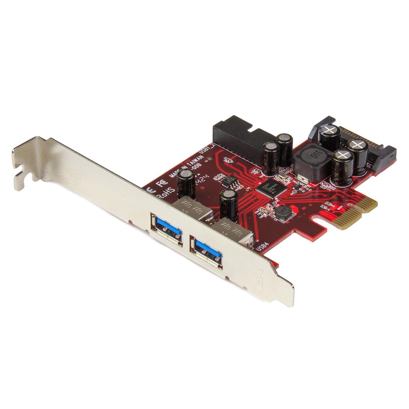 STARTECH.COM 4 Port USB 3.0 PCI Express-Karte - 2 Externe und 2 Interne mit SATA Power - PCIe SuperS