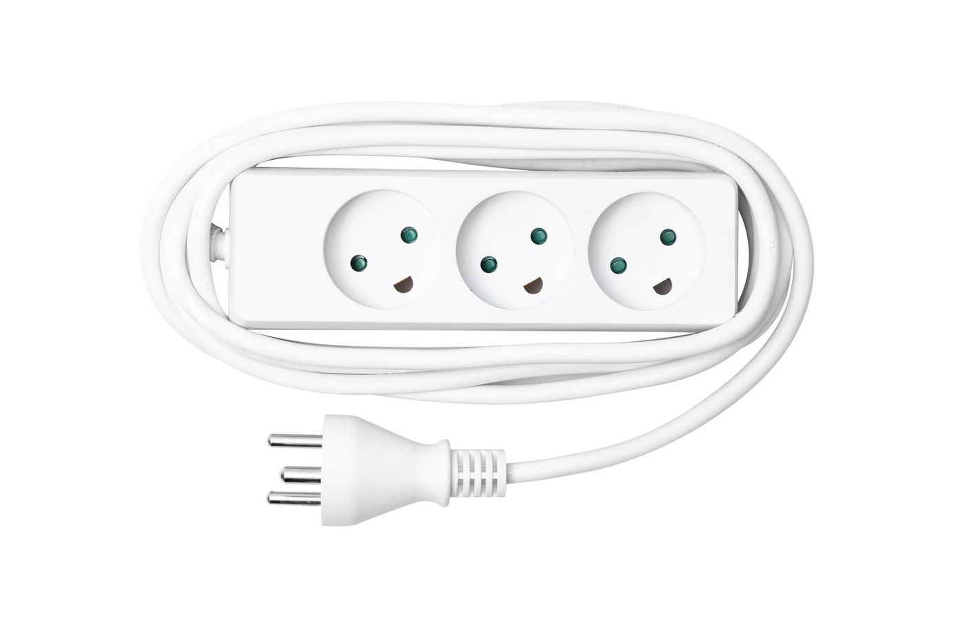 Power Strip - 3 Outlets 1.8m White With Child Protection