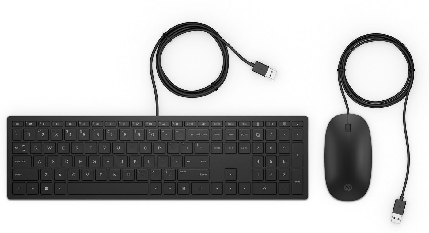 HP Pavilion 400 - Keyboard and mouse set - USB - English QWERTY - jet black (4CE97AA#ABB)