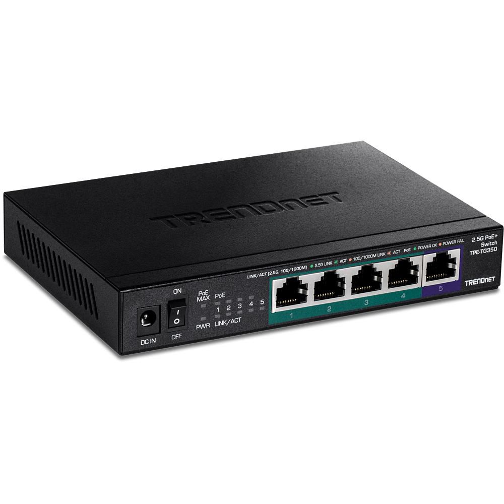 network switch Unmanaged 2.5G Ethernet (100/1000/2500) Power over Ethernet (PoE) (TPE-TG350)