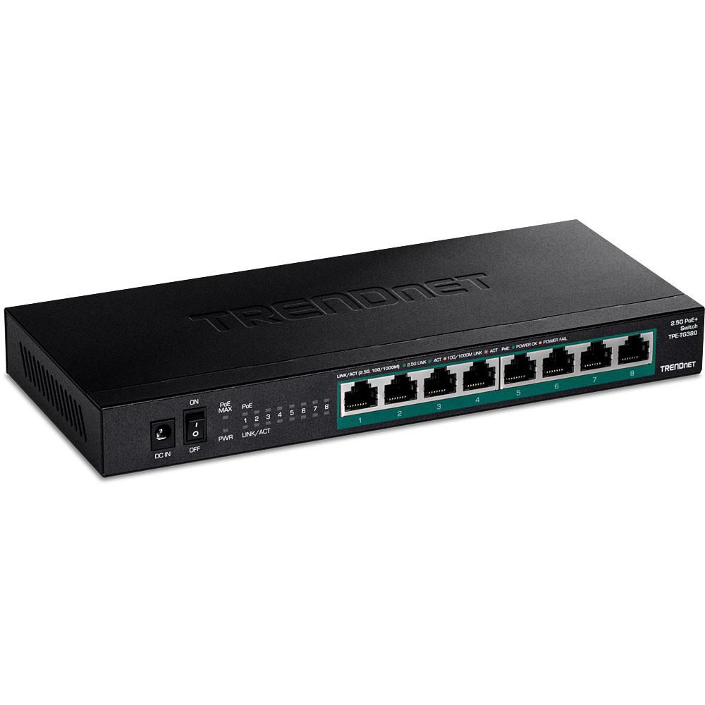 network switch Unmanaged 2.5G Ethernet (100/1000/2500) Power over Ethernet (PoE) (TPE-TG380)