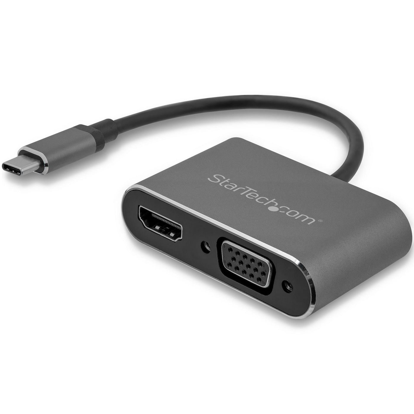 STARTECH.COM USB-C auf VGA und HDMI Adapter - Aluminium -  USB-C Multiport Adapter - 4K 30Hz - Space