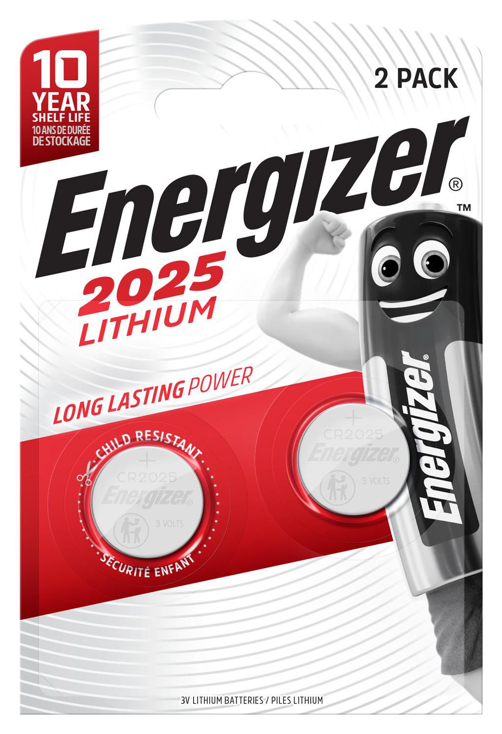Energizer 638708 LITHIUM CR2025 2PK 