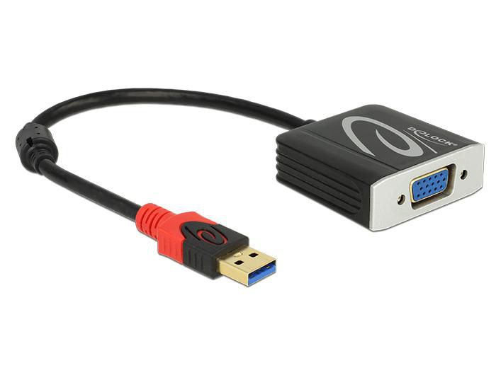 DELOCK USB3.0 Kabel Delock A -> D-Sub 15 St/Bu 0.20m schwarz