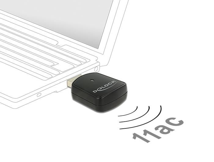 DELOCK USB 3.0 Dualband WLAN ac/a/b/g/n Mini Stick 867 Mbps