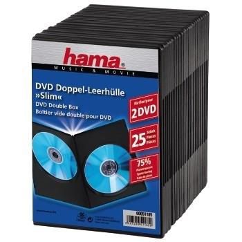 HAMA 1x25 Hama DVD-Doppel-Leerhülle Slim 75% Platzsparnis 51185