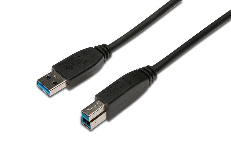 USB Kabel DIGITUS A -> B St/St 1.80m sw