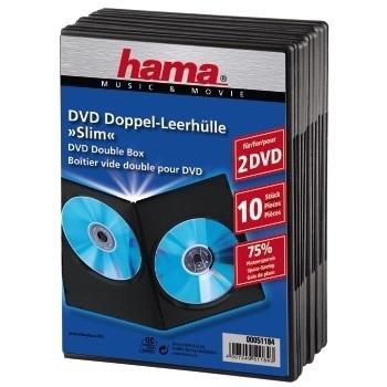 HAMA 1x10 Hama DVD-Doppel-Leerhülle Slim 75% Platzsparnis 51184
