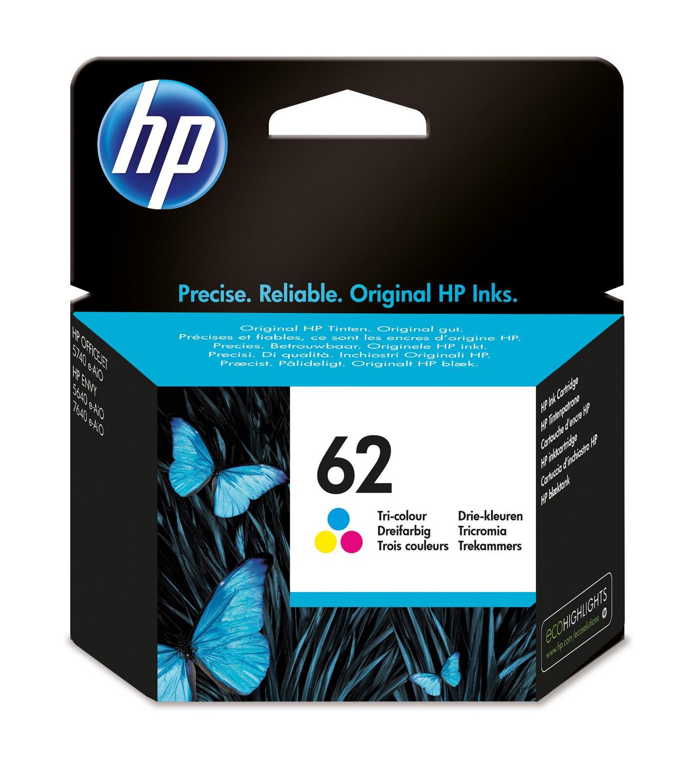 HP INK CARTRIDGE 62 TRI-COLOR