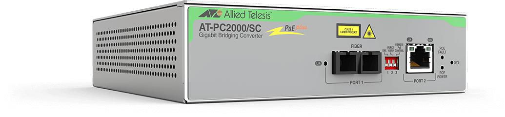 Allied-Telesis AT-PC2000SC-60 AT-PC2000/SC-60 POE+ MC 1*TX TO1* SX MMSC 