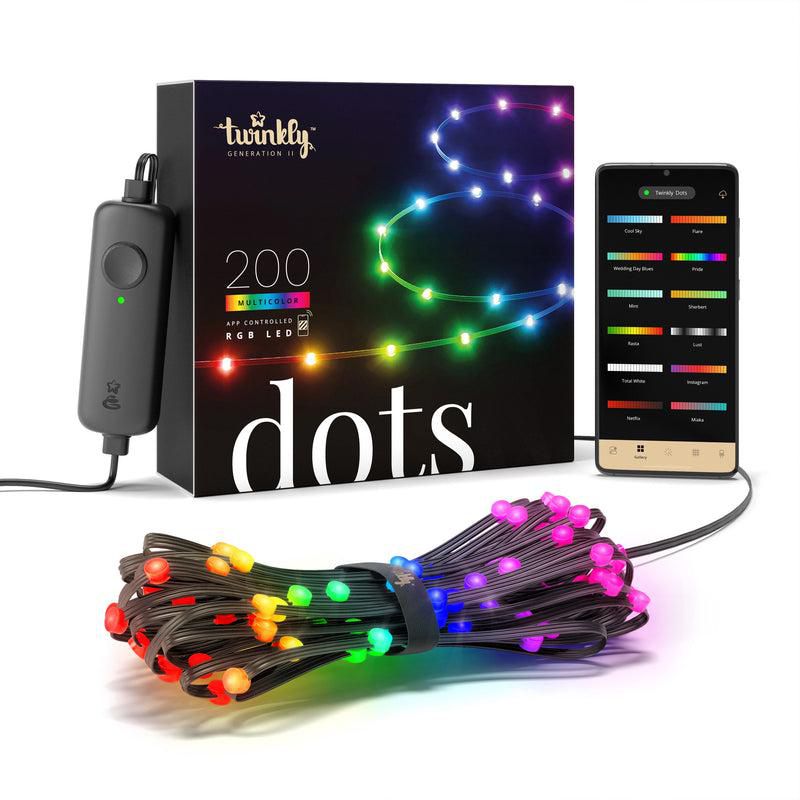 Twinkly TWD200STP-BEU W127223936 Dots 200 Rgb Leds, Black Wire 