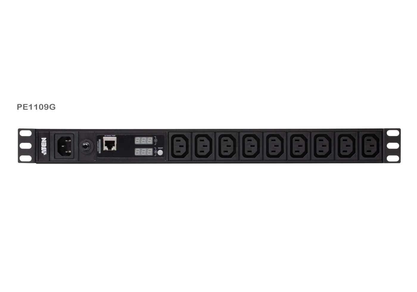 9-outlet 1u Pdu With Current & Voltage LCD Display And Overcurrent Protection (10a) (9xc13)
