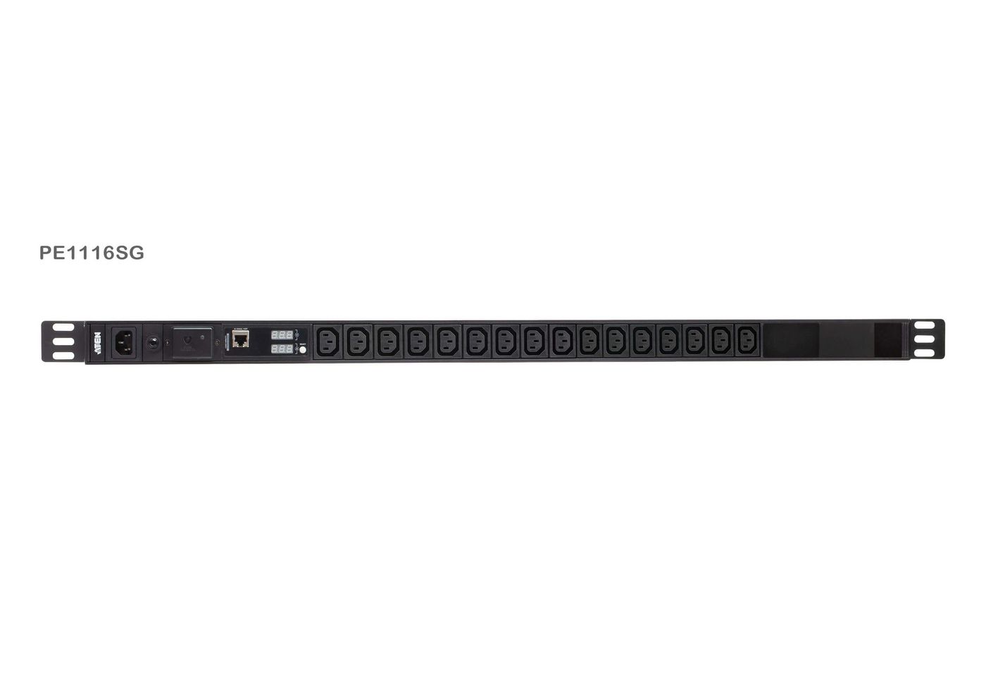 16-outlet 0u Pdu With Current & VoltageLCD Display Overcurrent And Surge Protection (10a) (16x C13)