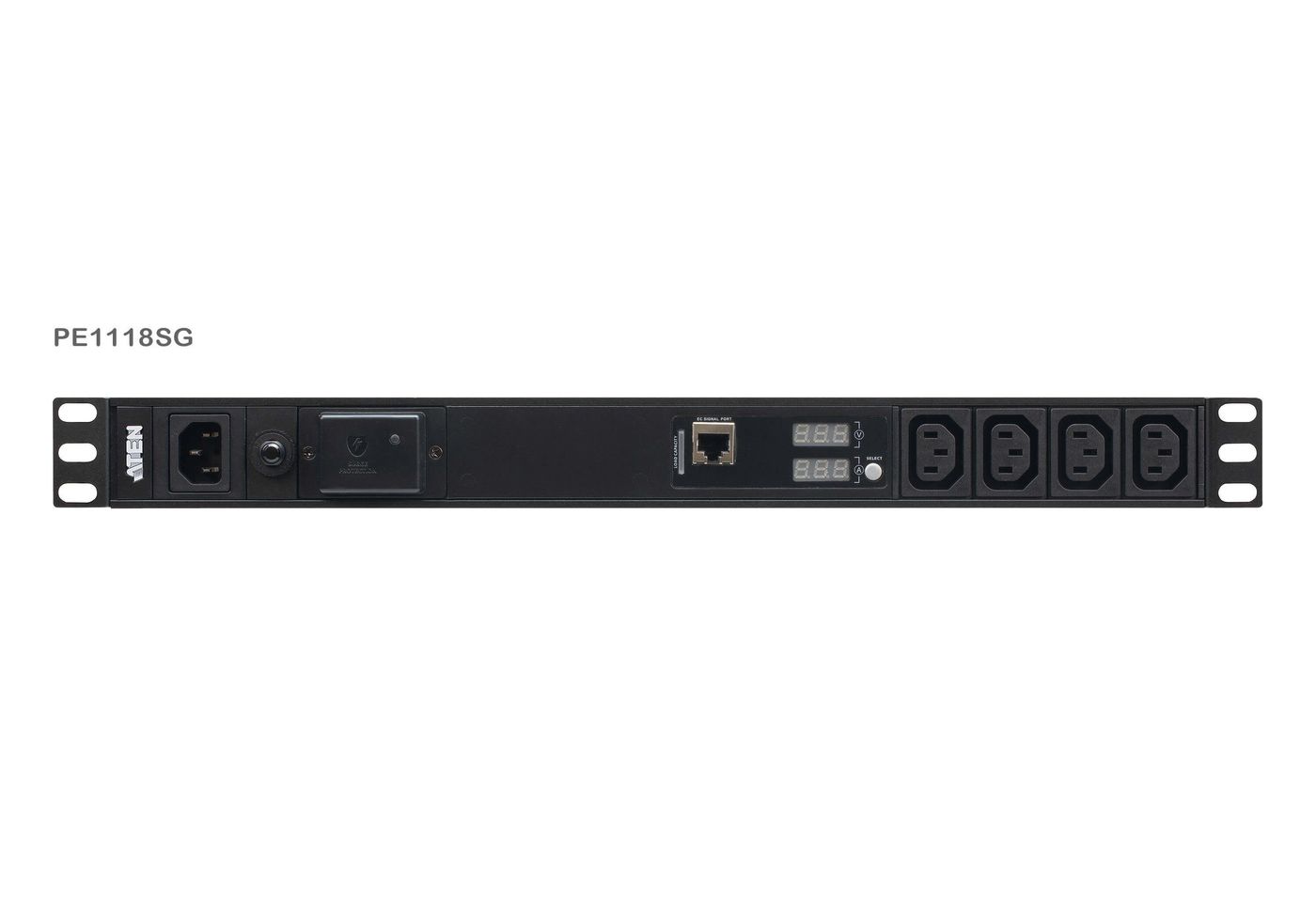 18-outlet 1u Pdu With Current & VoltageLCD Display Overcurrent And Surge Protection (10a) (16x C13)