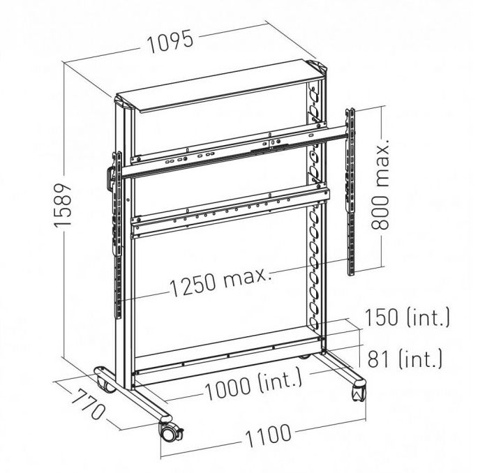 CARTOUCH - CART FOR 1 LARGE SCREEN - VESA800X600 MAX. - 102487