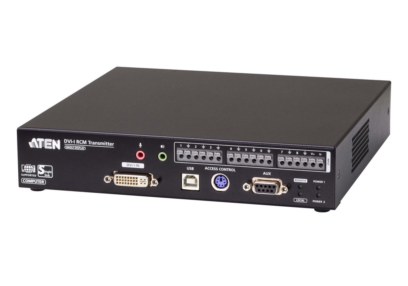 [PREMIUM] USB Dual Display DVI-I KVM over IP Transmitter with Internet Access Local Console Power/LA