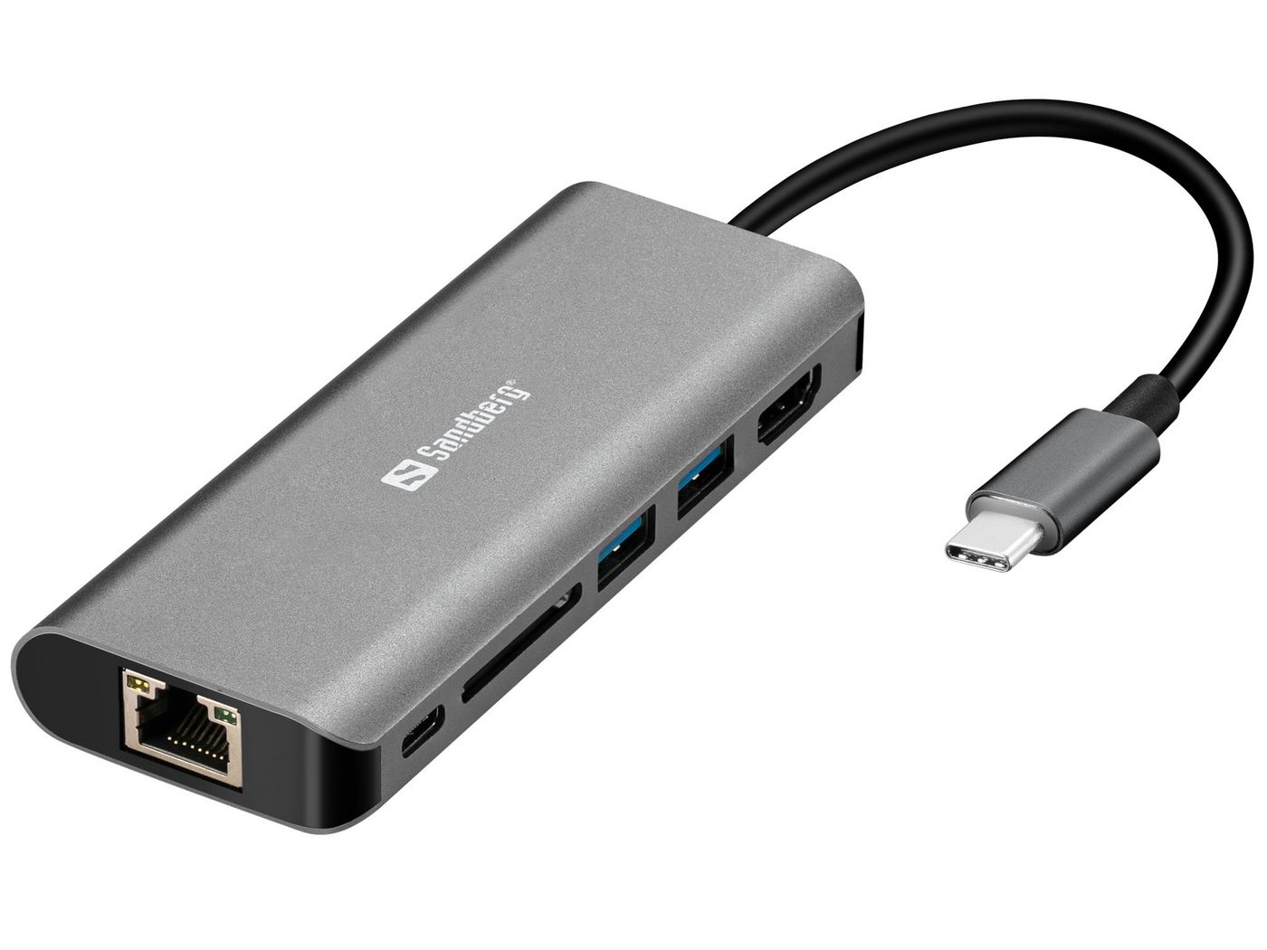 136-18, Sandberg USB-C Dock HDMI LAN SD USB,61W |