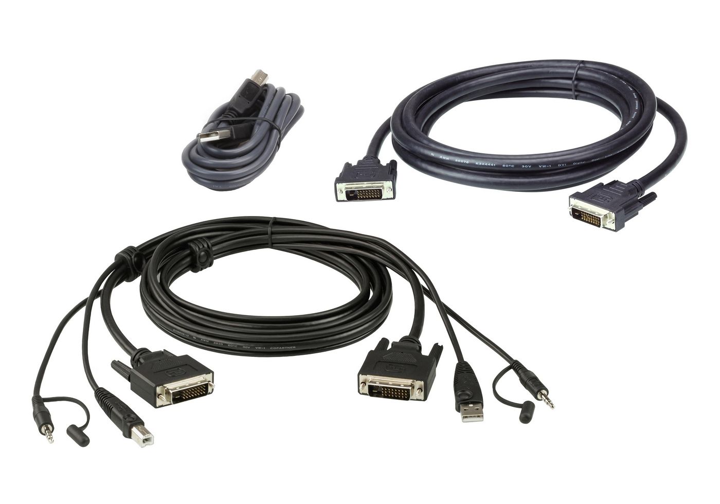 ATEN 2L-7D02UDX3 USB DVI-D Dual-Link Dual Display Secure KVM Kabel Set