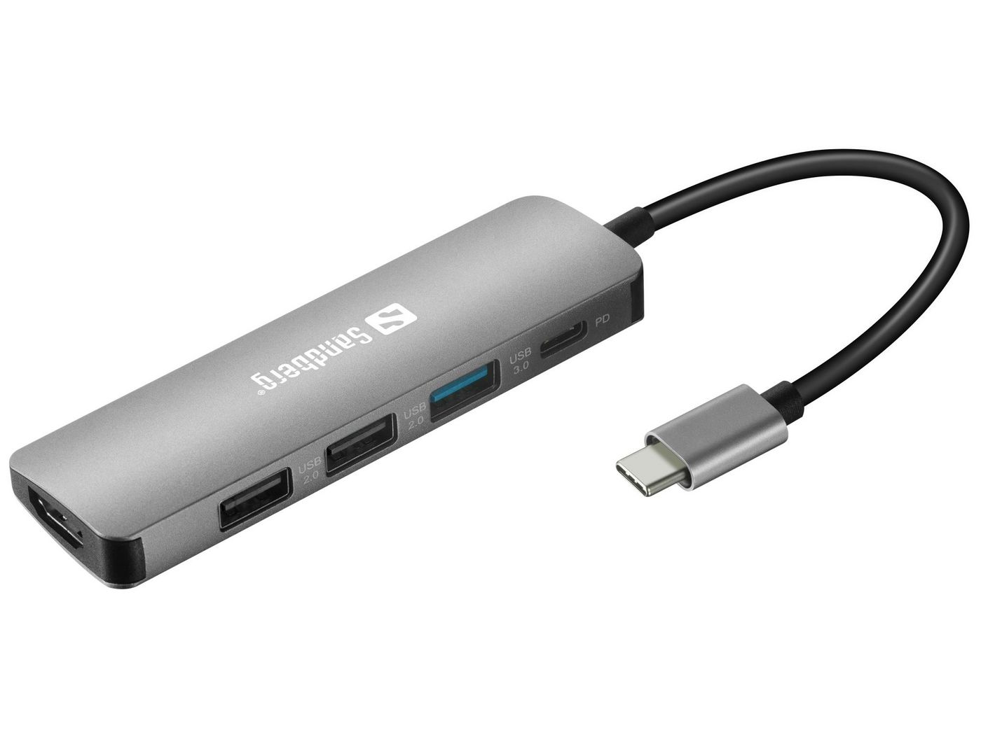 Sandberg USB-C to 4 x USB-C Hub USB Hub - 4 porte - Grey