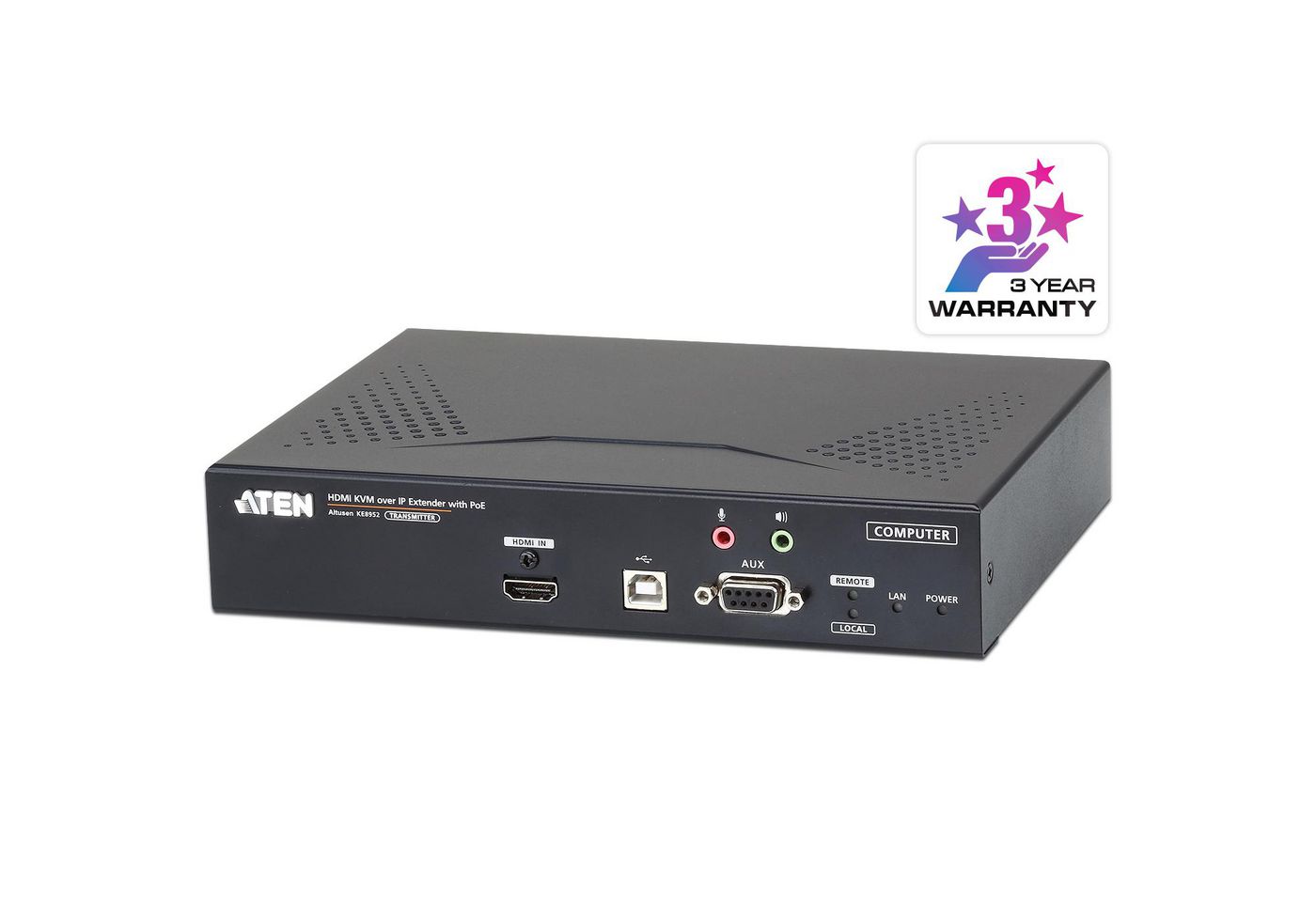 USB 4k Hdmi KVM Over Ip Transmitter With Local Console  Power/lan Redundancy (sfp Slot - Poe)