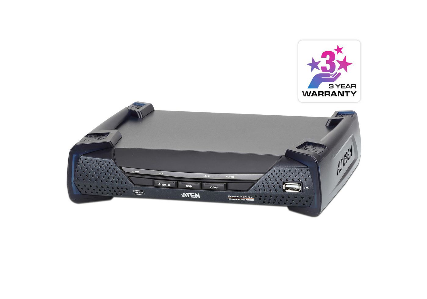 [PREMIUM] Aten USB 4K HDMI KVM over IP Receiver with USB Peripheral Support  LAN Redundancy (SFP Slo