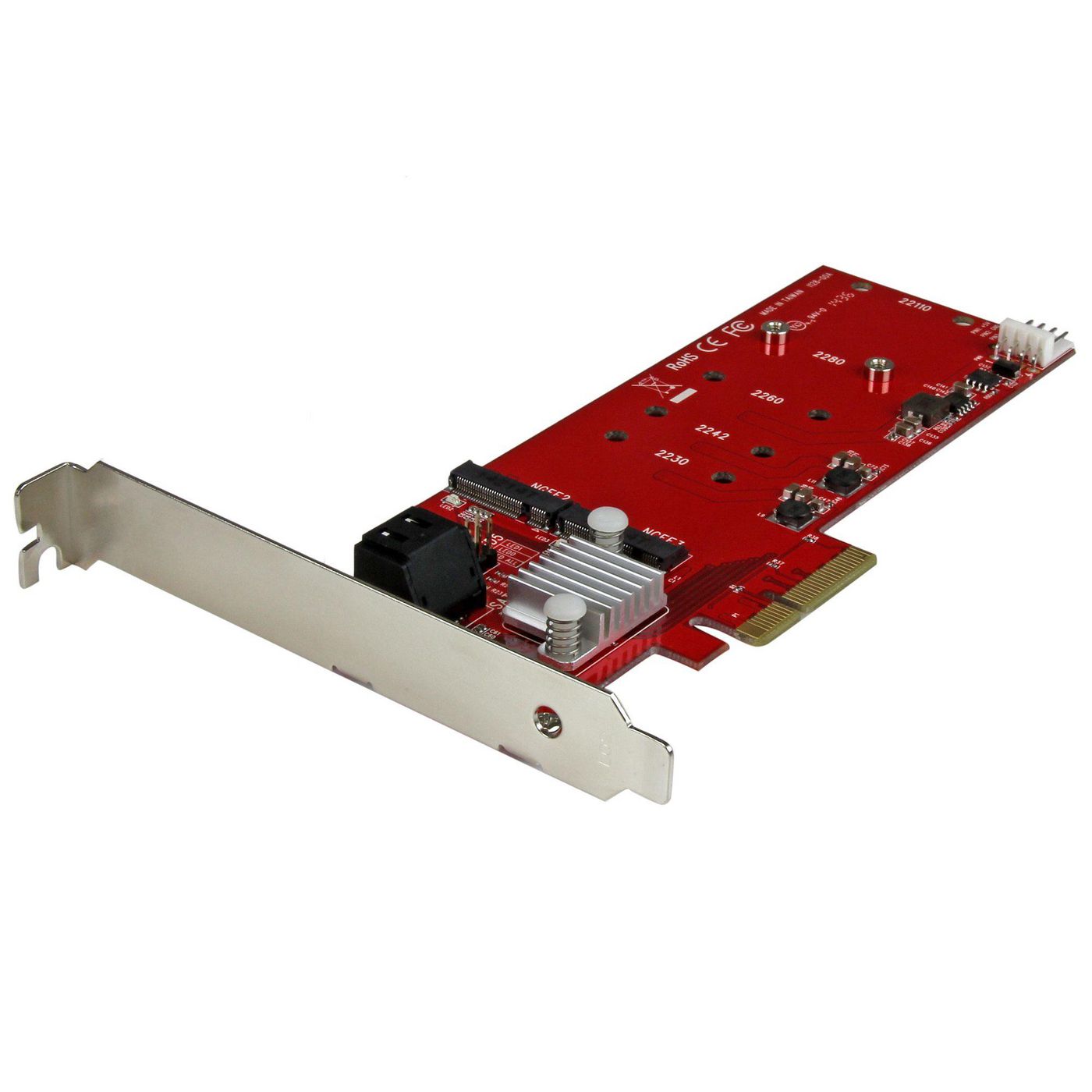 STARTECH.COM 2x M.2 NGFF SSD RAID Karte plus 2x SATA III Ports - PCIe - 2-fach M.2 RAID