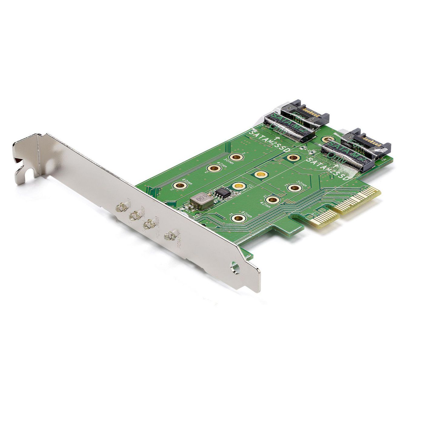 STARTECH.COM 3 Port M.2 SSD (NGFF) Adapterkarte - 1x PCIe (NVMe) M.2, 2x SATA III M.2 - PCIe 3.0 - P
