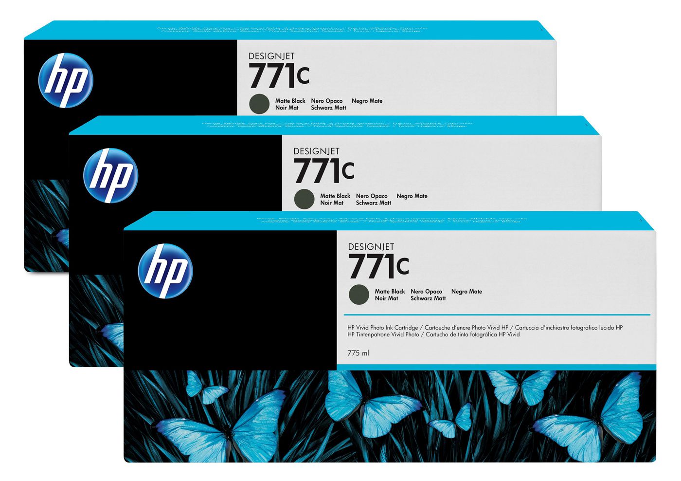 HP 771C - 3er-Pack - 775 ml - mattschwarz