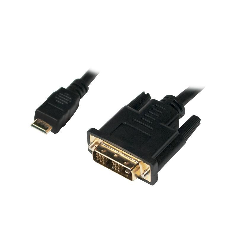HDMI-Kabel LogiLink mini HDMI to DVI M/M 2,0m black