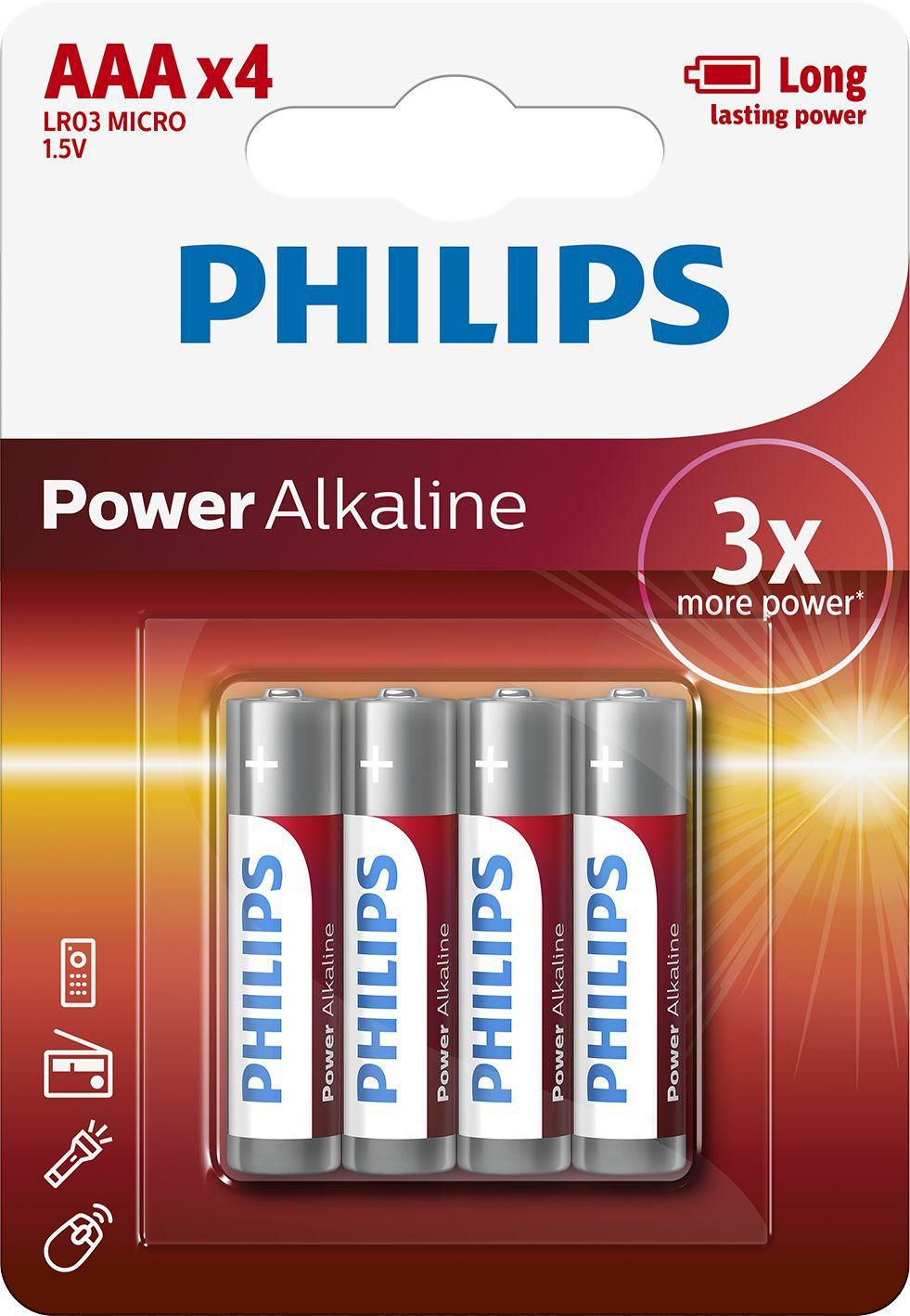 Philips LR03P4B10 LR03P4B/10 Power Alkaline AAA 4-blister 