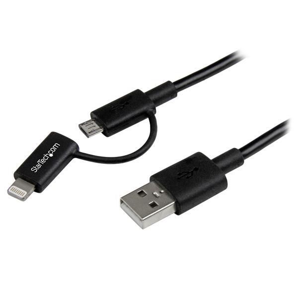 STARTECH.COM 1m Apple Lightning oder Micro USB auf USB Kabel - iPhone iPad iPod Lade- und Sync-Kabel