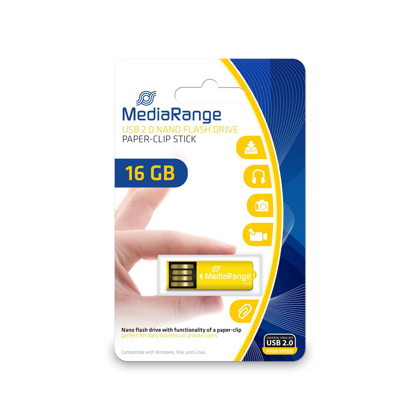 MEDIARANGE MEDIAR USB NANOSTICK FLASH 16GB CLIP