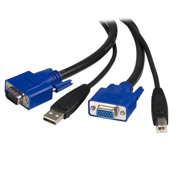 STARTECH.COM KVM Kabel USB VGA für KVM Switch 1,8m - Kabelsatz für KVM Umschalter 2x USB A/B Stecker