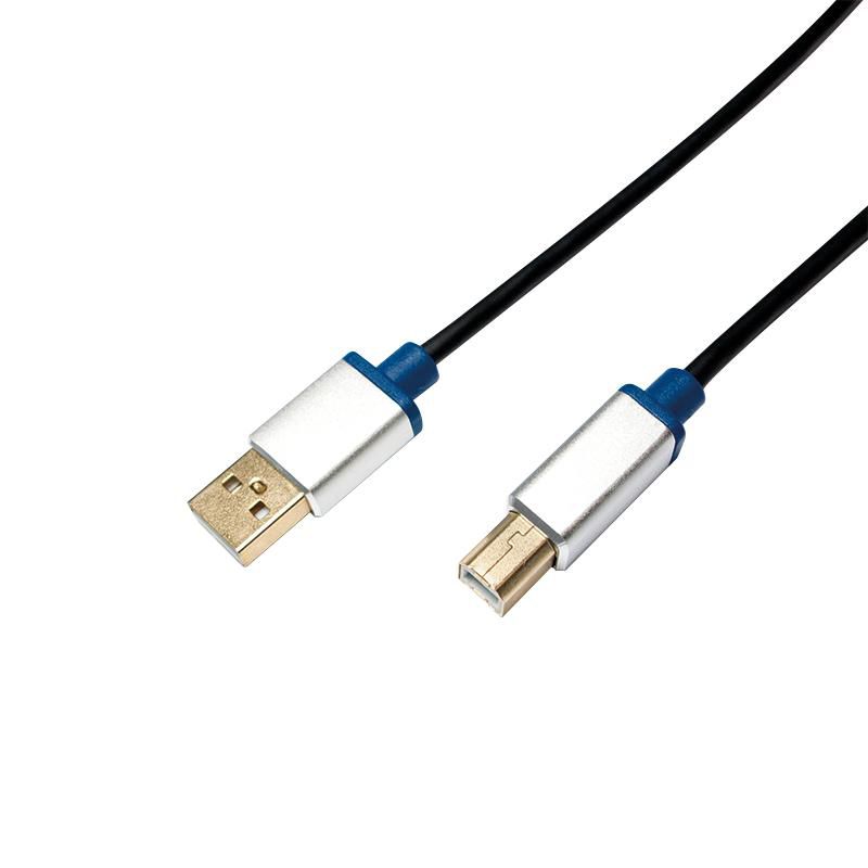 LOGILINK Premium USB 2.0 Verbindungskabel, USB-A->USB-B ST/ST,2m