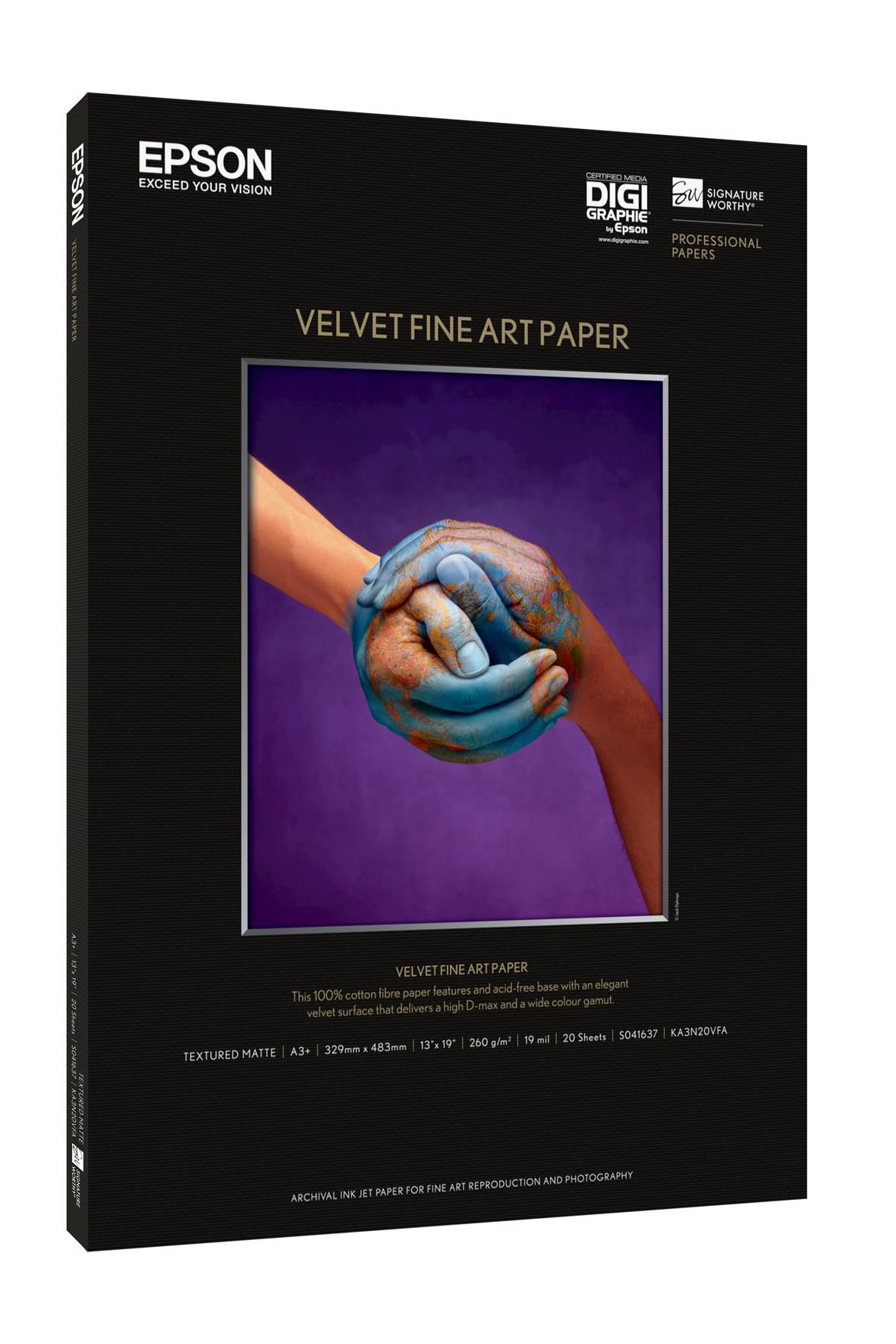 EPSON Velvet Fine Art Paper A3+  20 Blatt