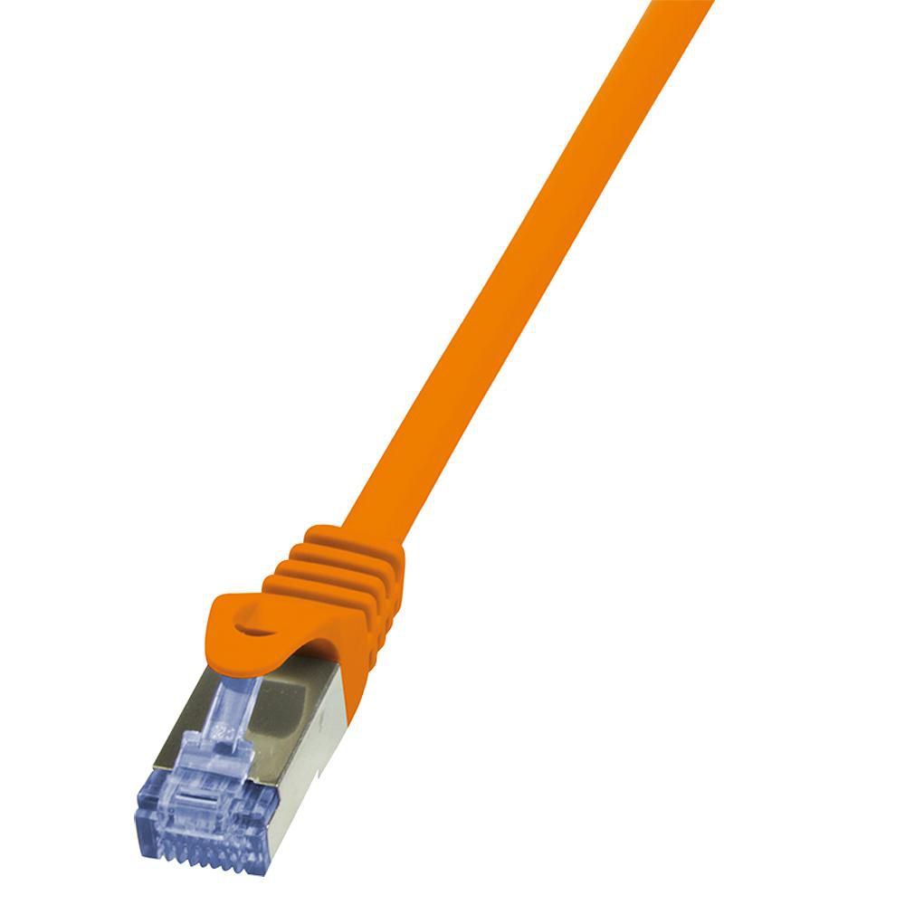 LOGILINK CQ3018S S/FTP Patchkabel Kat.6A PrimeLine orange -   0,25m