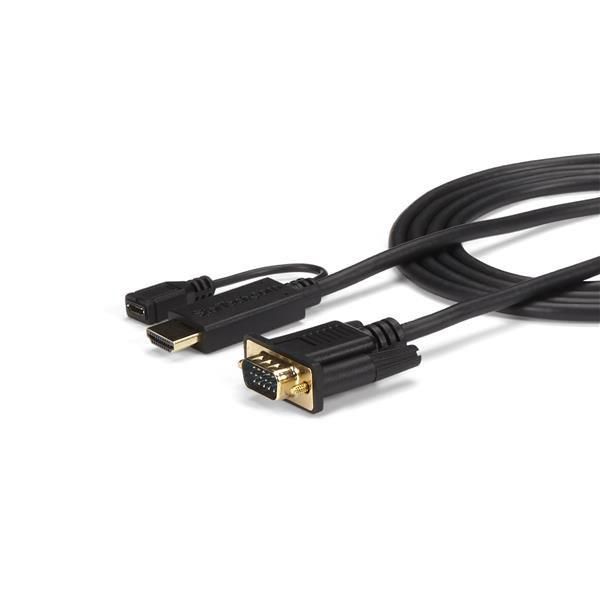 STARTECH.COM 90cm aktives HDMI auf VGA Konverter Kabel -  HDMI zu VGA Adapter 0,9m - Schwarz - 1920x