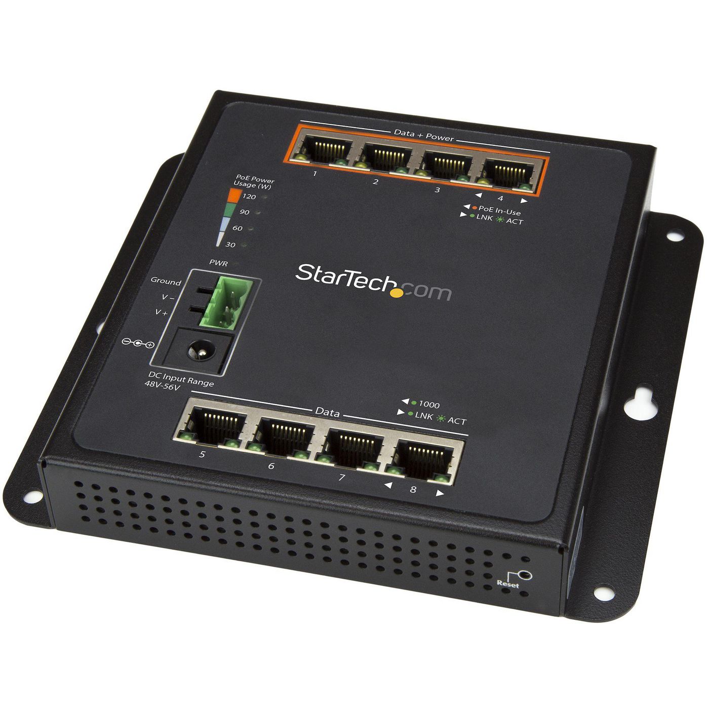 STARTECH.COM 8 Port POE Managed Ethernet Switch - 30W per PoE+ Port - Industrieller managed Wandmont
