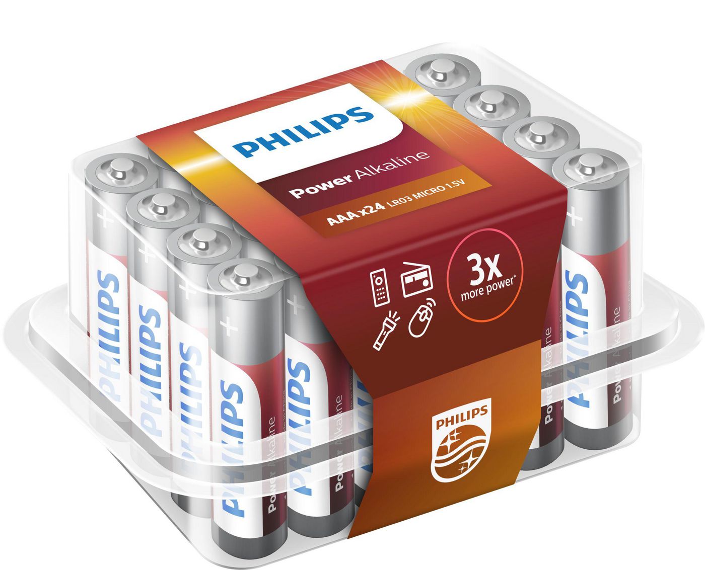 Philips LR03P24P10 LR03P24P/10 Power Alkaline AAA 24-blueberr 