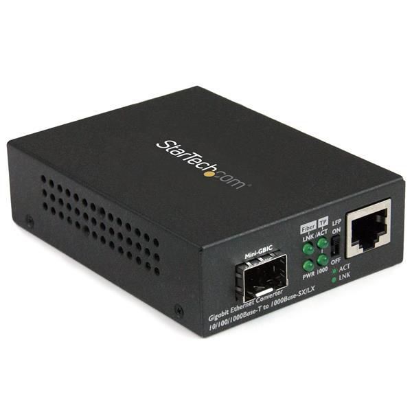 STARTECH.COM Gigabit Ethernet Glasfaser Medienkonverter mit offenem SFP Steckplatz - Unterstützt 10/