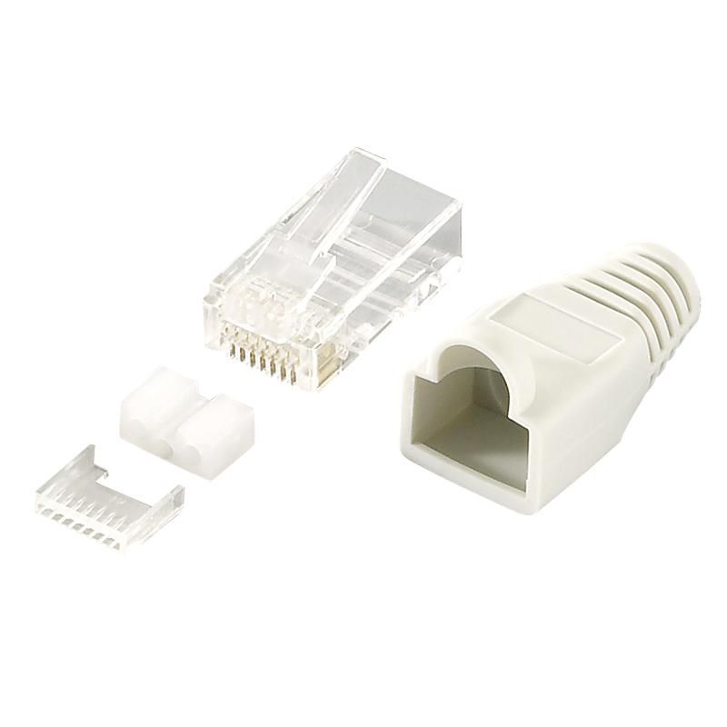 LOGILINK Steckverbinder Logilink CAT6 RJ45 100er Set, geschirmt,grau