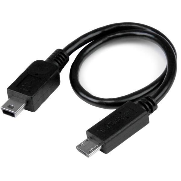 STARTECH.COM 20cm USB OTG Kabel - Micro USB auf Mini USB - St/St - USB OTG Adapterkabel