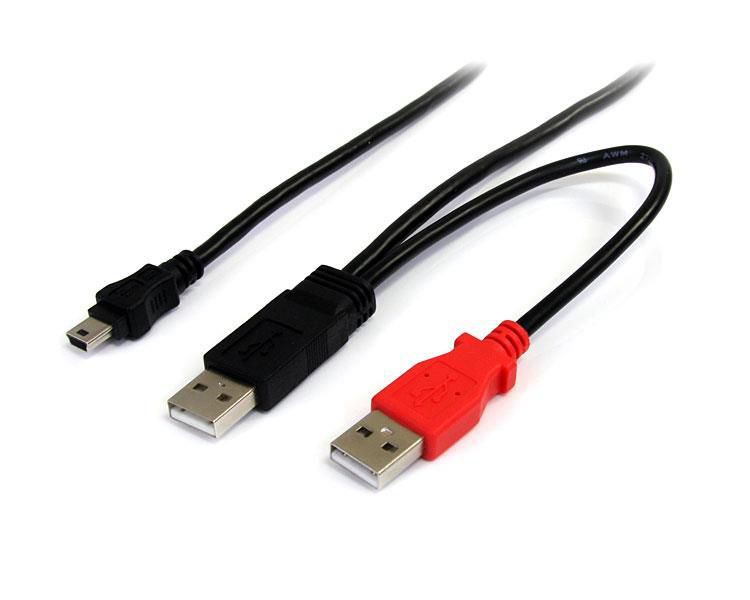 STARTECH.COM 1,8m USB Y-Kabel für externe Festplatten - USB A auf Mini-B Anschlusskabel