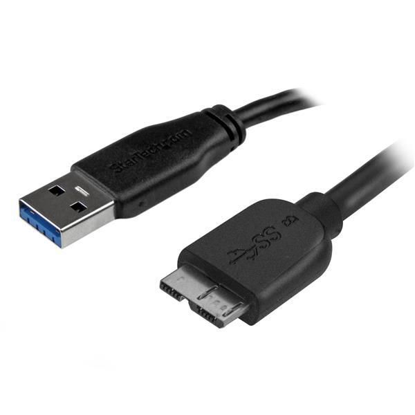 STARTECH.COM 2m schlankes SuperSpeed USB 3.0 A auf Micro B Kabel - St/St - USB 3.0 Anschlusskabel -